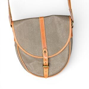 VINTAGE Mulberry Branston Saddle Bag Scotchgrain Leather Crossbody Shoulder EUC